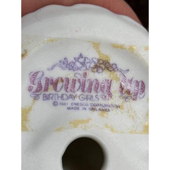 Enesco Growing Up Birthday Girls Figurine Blonde Girl Holding Number 8 - Picture 10 of 10